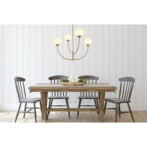 Nyomi 4 Light 36 inch Satin Gold Chandelier Ceiling Light