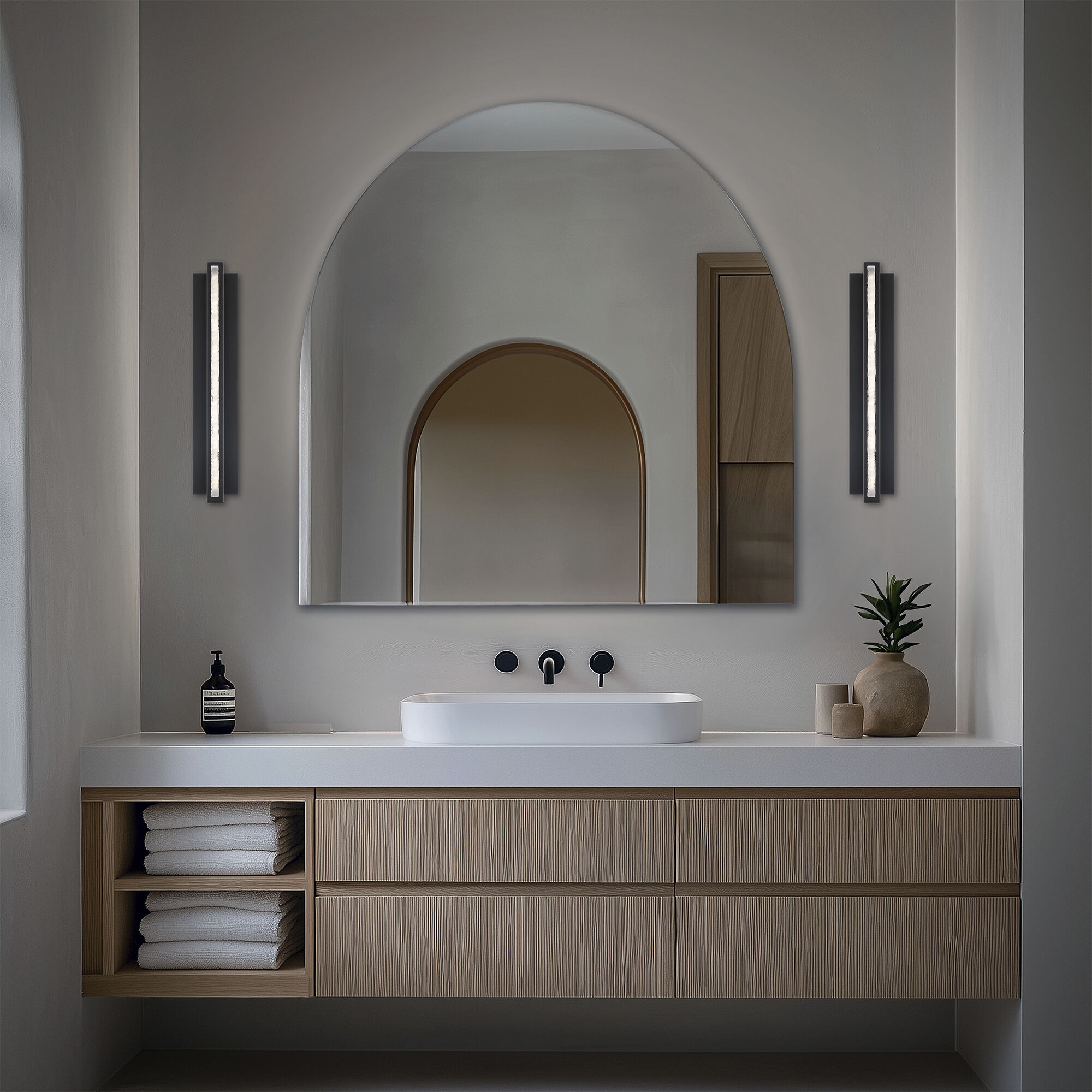 Skate LED 4.5 inch Black Bath Vanity & Wall Light in 4000K, dweLED