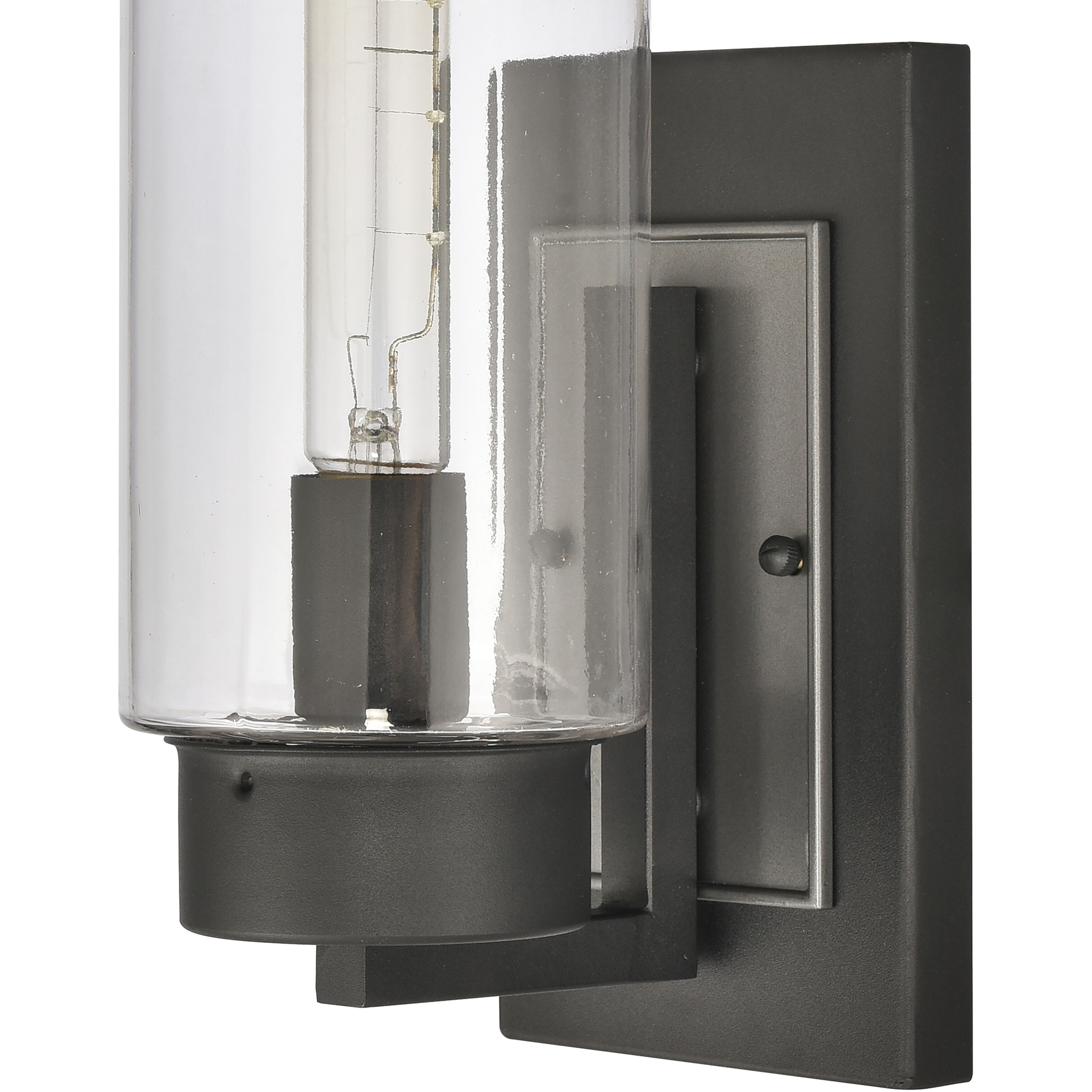 Garity 1 Light 18 inch Textured Black with Hematite Outdoor Wall Sconce