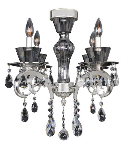 Locatelli 4 Light 20 inch Two-tone Silver Semi-Flush Ceiling Light in Firenze Clear