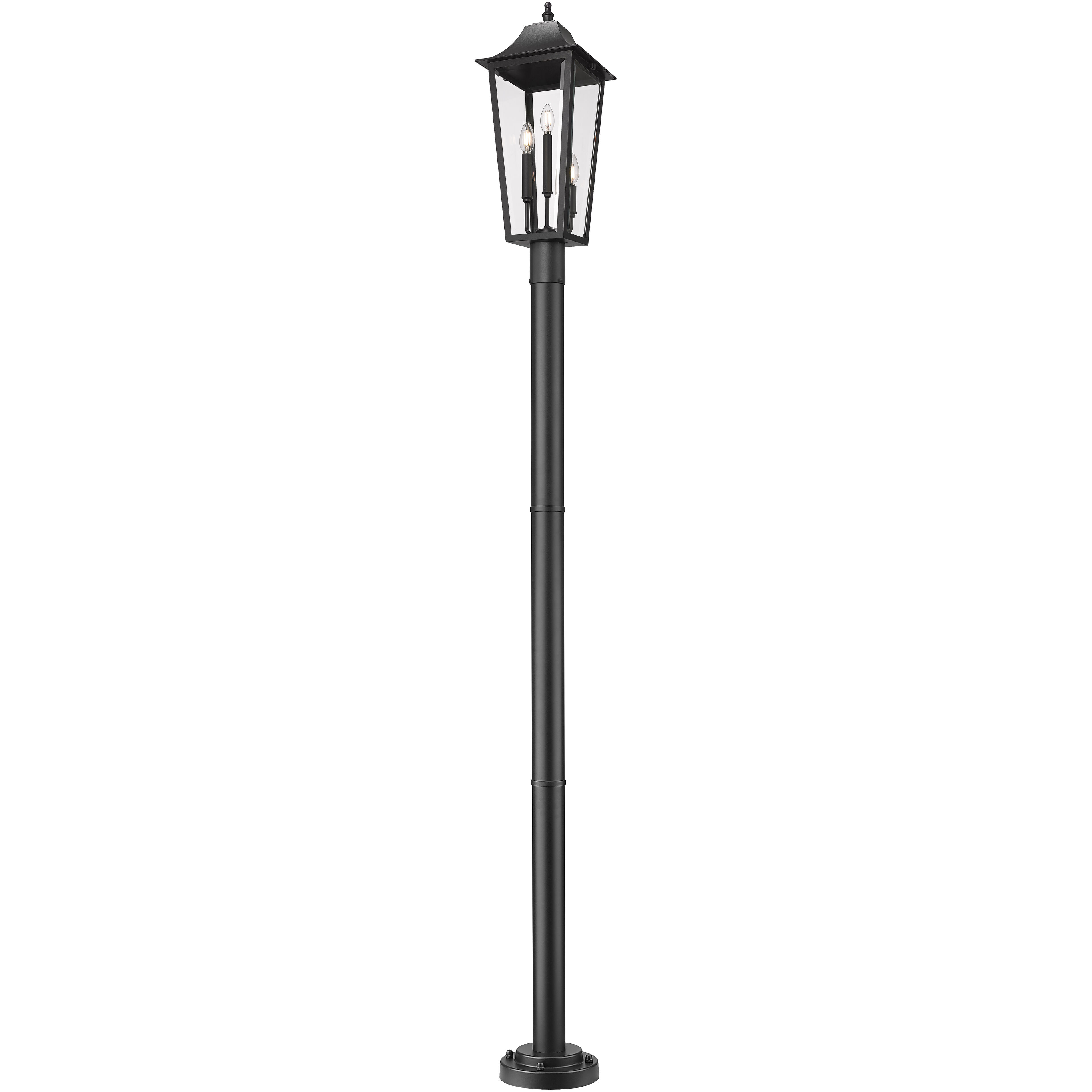 Gannon 3 Light 100.5 inch Black Outdoor Post Mounted Fixture