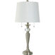 Whitney 28 inch 80.00 watt Silver and Crystal and Brushed Steel and Clear Table Lamp Portable Light