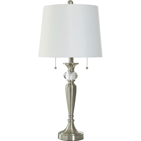 Whitney 28 inch 80.00 watt Silver and Crystal and Brushed Steel and Clear Table Lamp Portable Light