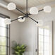 Alora Mood Willow 6 Light 37 inch Matte Black Chandelier Ceiling Light in Matte Opal Glass