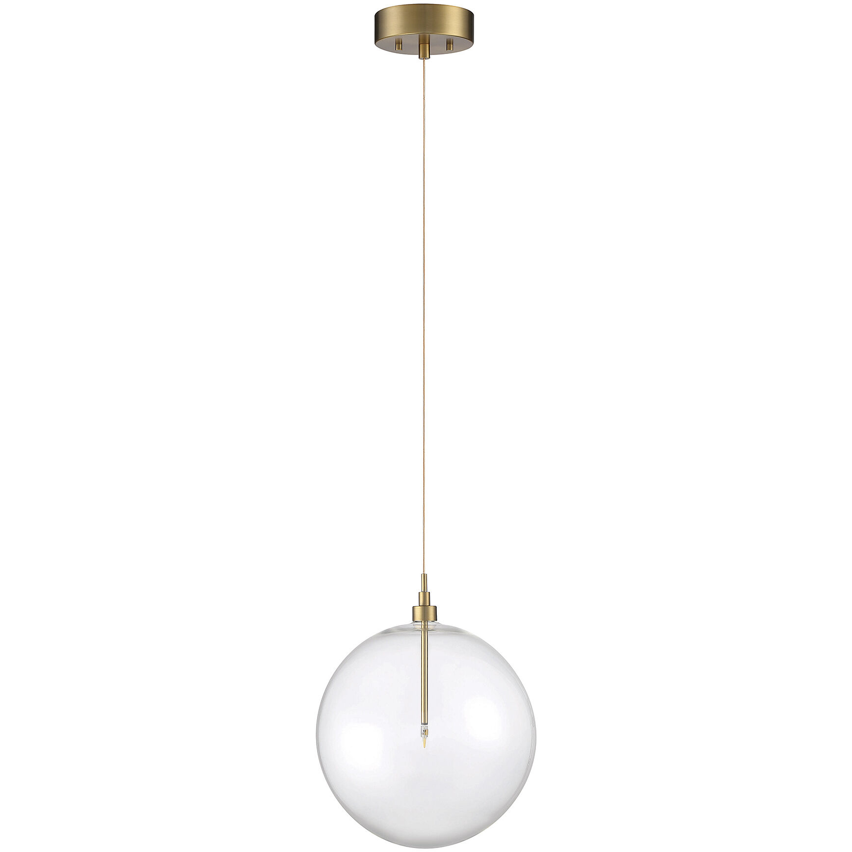 Modern LED 14 inch Natural Brass Pendant Ceiling Light