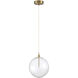 Modern LED 14 inch Natural Brass Pendant Ceiling Light
