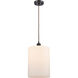 Ballston Large Cobbleskill LED 9 inch Oil Rubbed Bronze Mini Pendant Ceiling Light in Matte White Glass, Ballston