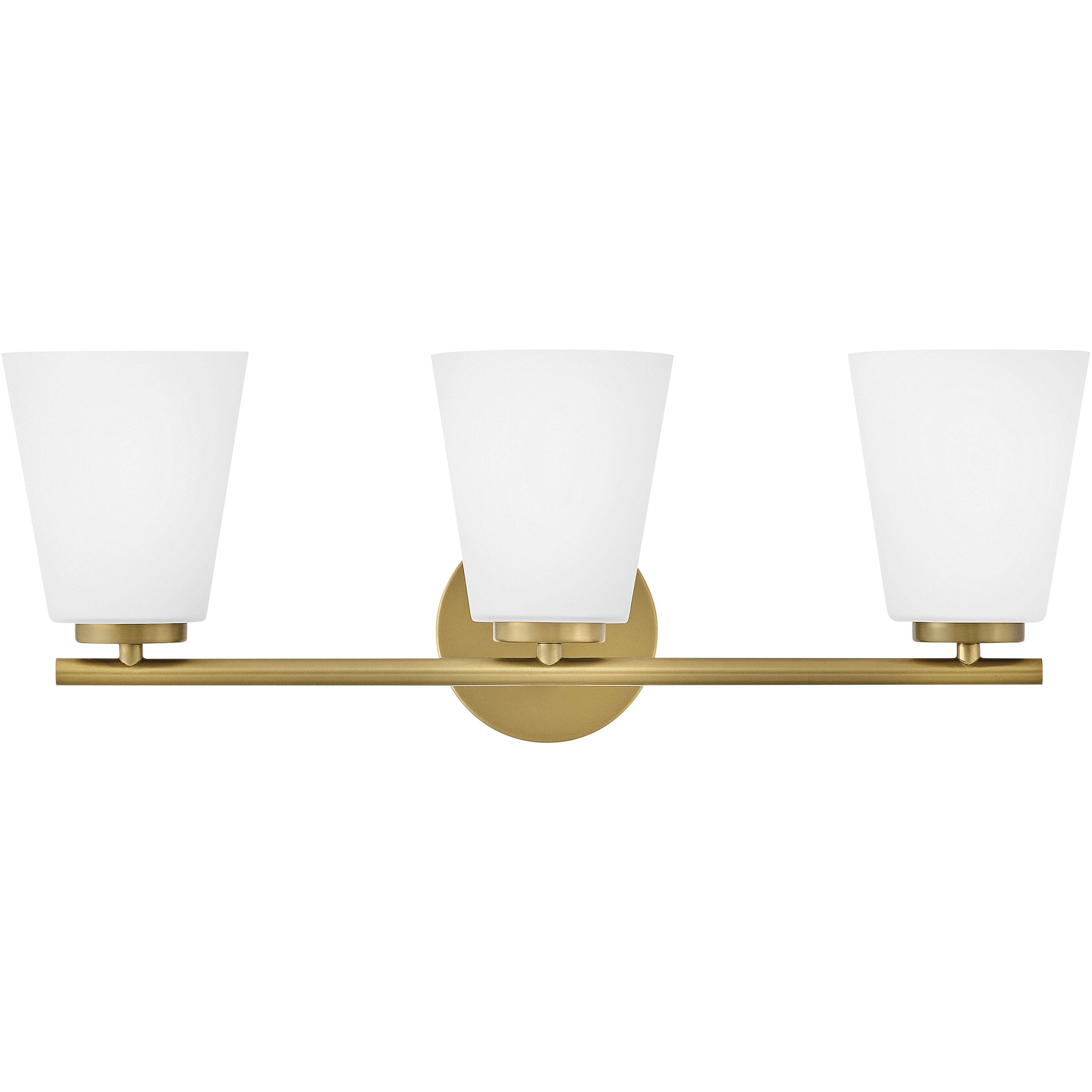 Bri 3 Light 24 inch Lacquered Brass Bath Light Wall Light