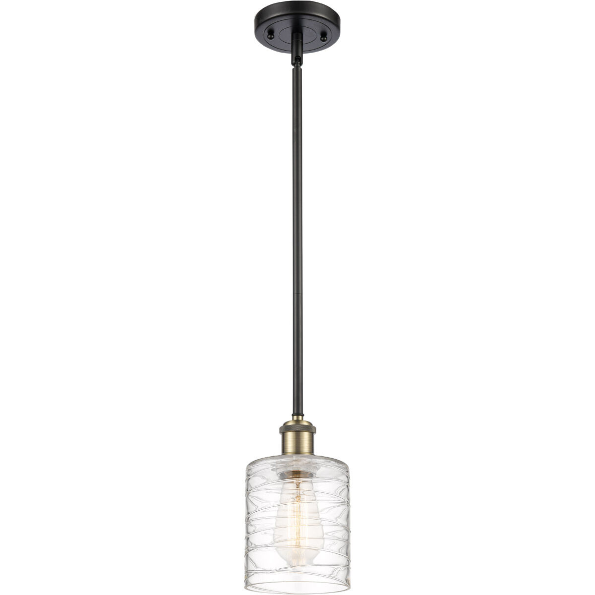 Ballston Cobbleskill 1 Light 5 inch Black Antique Brass Mini Pendant Ceiling Light