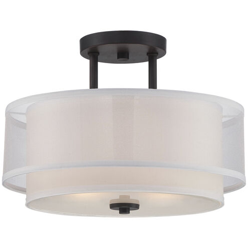 Fusion 2 Light 16 inch Biscayne Bronze Semi-Flush Ceiling Light