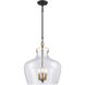 Davenport 3 Light 17 inch Brushed Antique Brass Pendant Ceiling Light