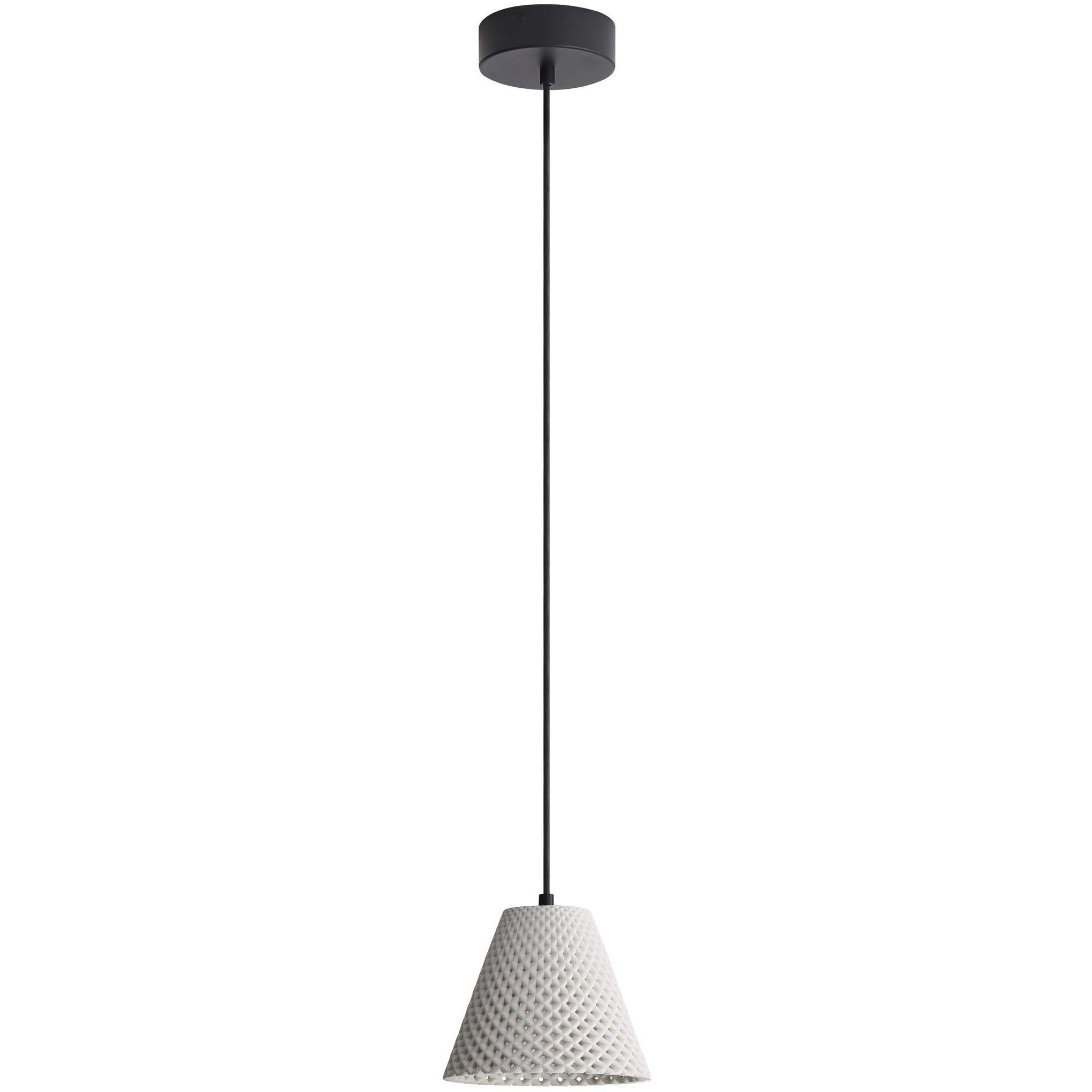 Clarus Pendant Ceiling Light in White Sandstone Cement