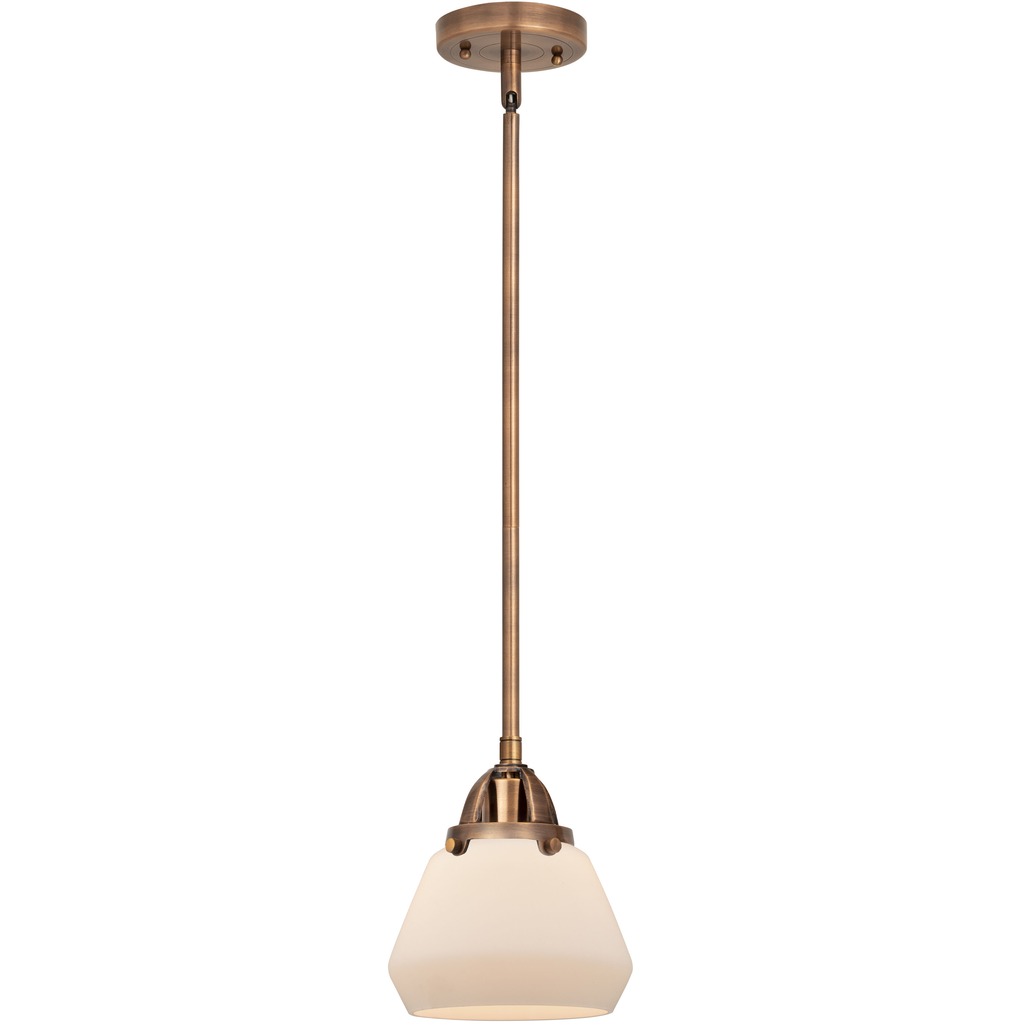 Nouveau 2 Fulton LED 6.75 inch Antique Copper Mini Pendant Ceiling Light in Matte White