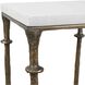 Penelope 24 X 12 inch White Marble and Antique Brass Accent Table
