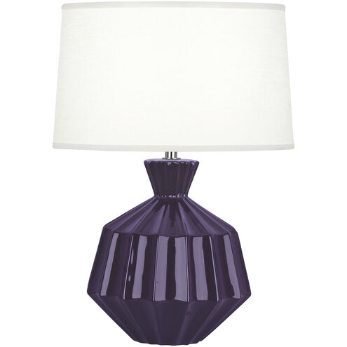 Orion 18 inch 60 watt Amethyst Accent Lamp Portable Light, Polished Nickel Accents