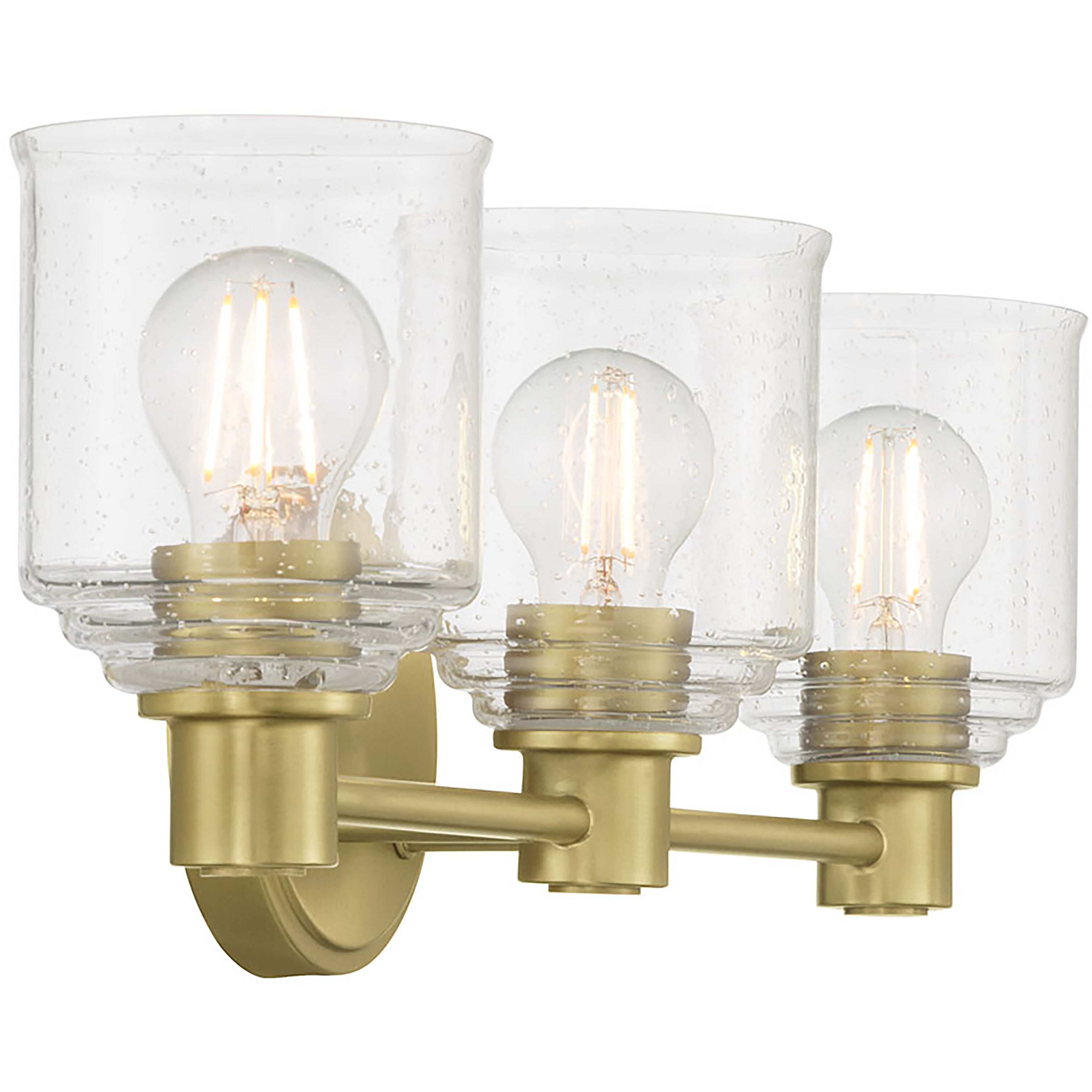 Vessair 3 Light 22.5 inch Vintage Brass Bathroom Vanity Light Wall Light