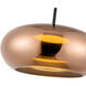 Trinity LED 14.25 inch Black Pendant Ceiling Light in Copper Glass
