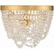 Fiona 3 Light 13.75 inch Antique Gold Flush Ceiling Light in Clear Glass Beads