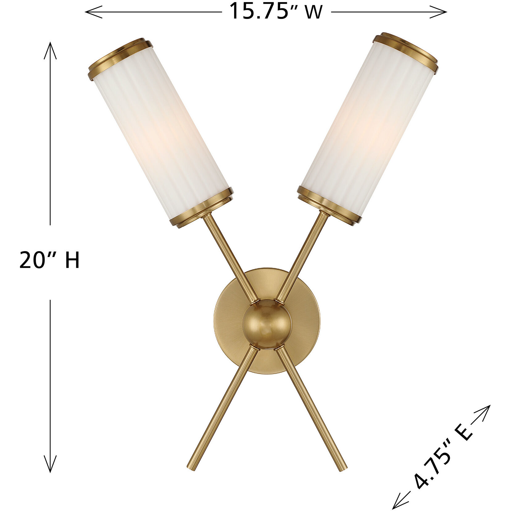 Denison 2 Light 15.75 inch Warm Brass Wall Sconce Wall Light