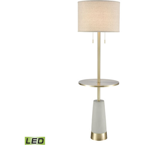 Below the Surface 63 inch 9.00 watt Polished Concrete with Antique Brass Floor Lamp Portable Light