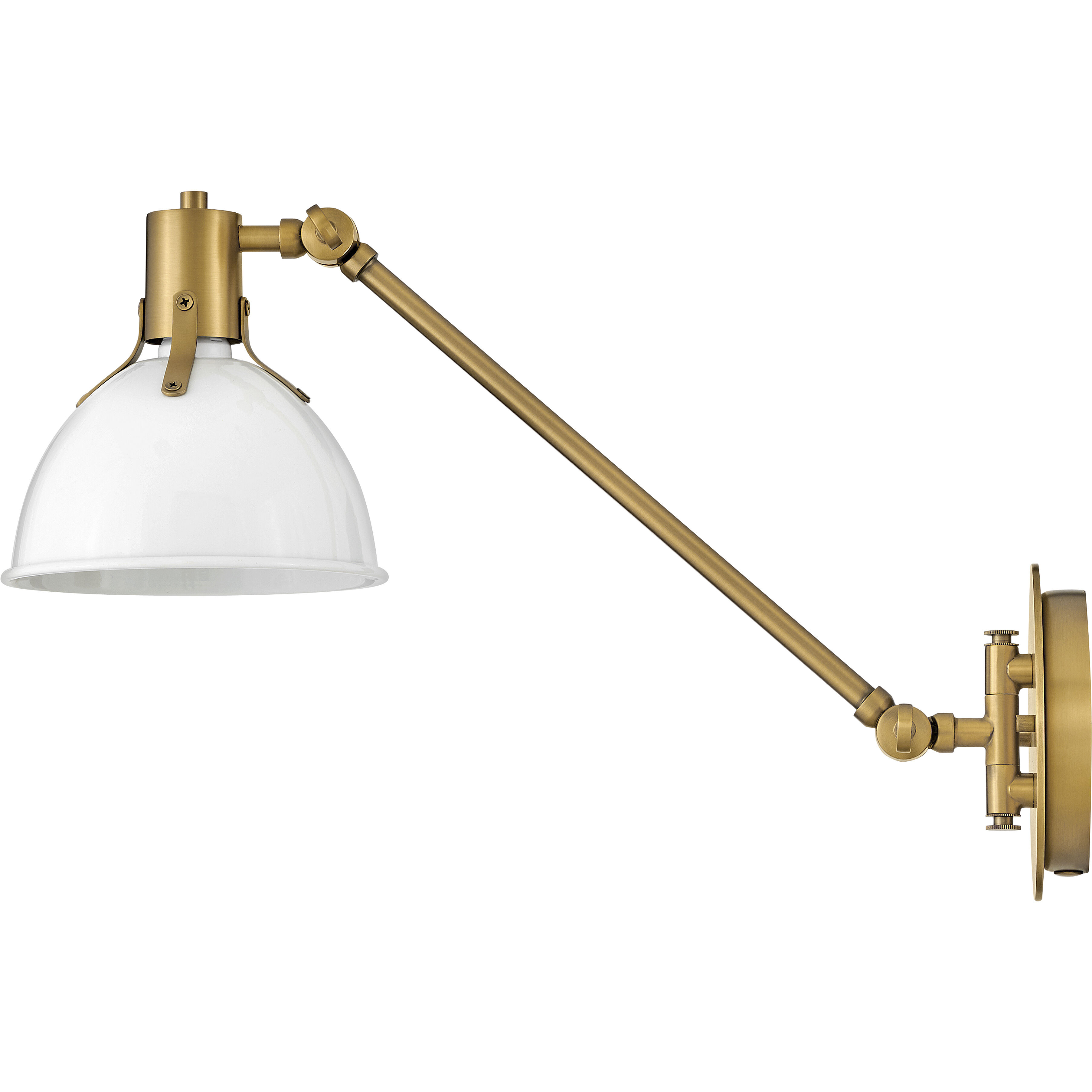 Argo 1 Light 7 inch Polished White with Lacquered Brass Indoor Wall Sconce Wall Light
