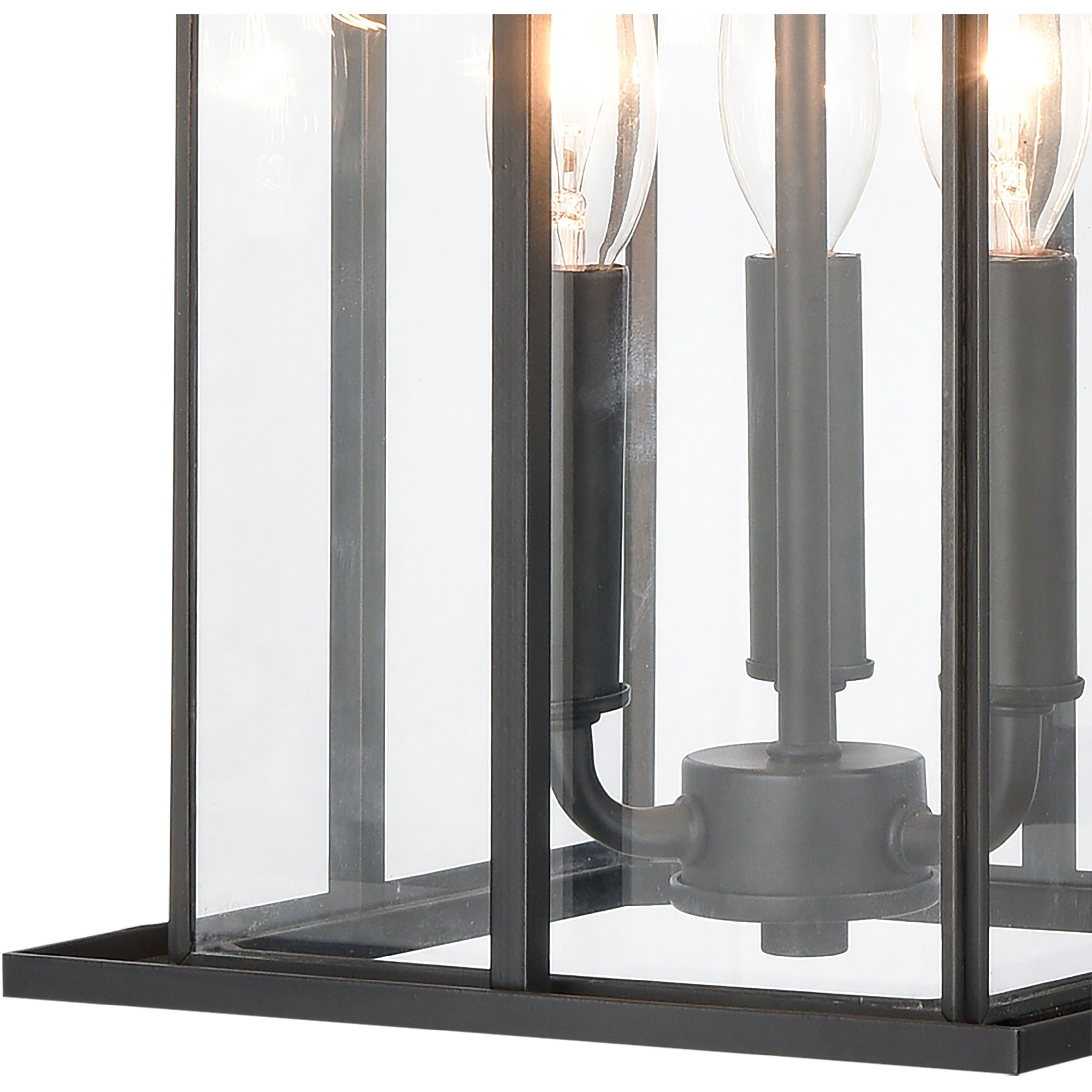 Oak Park 3 Light 9 inch Matte Black Outdoor Pendant