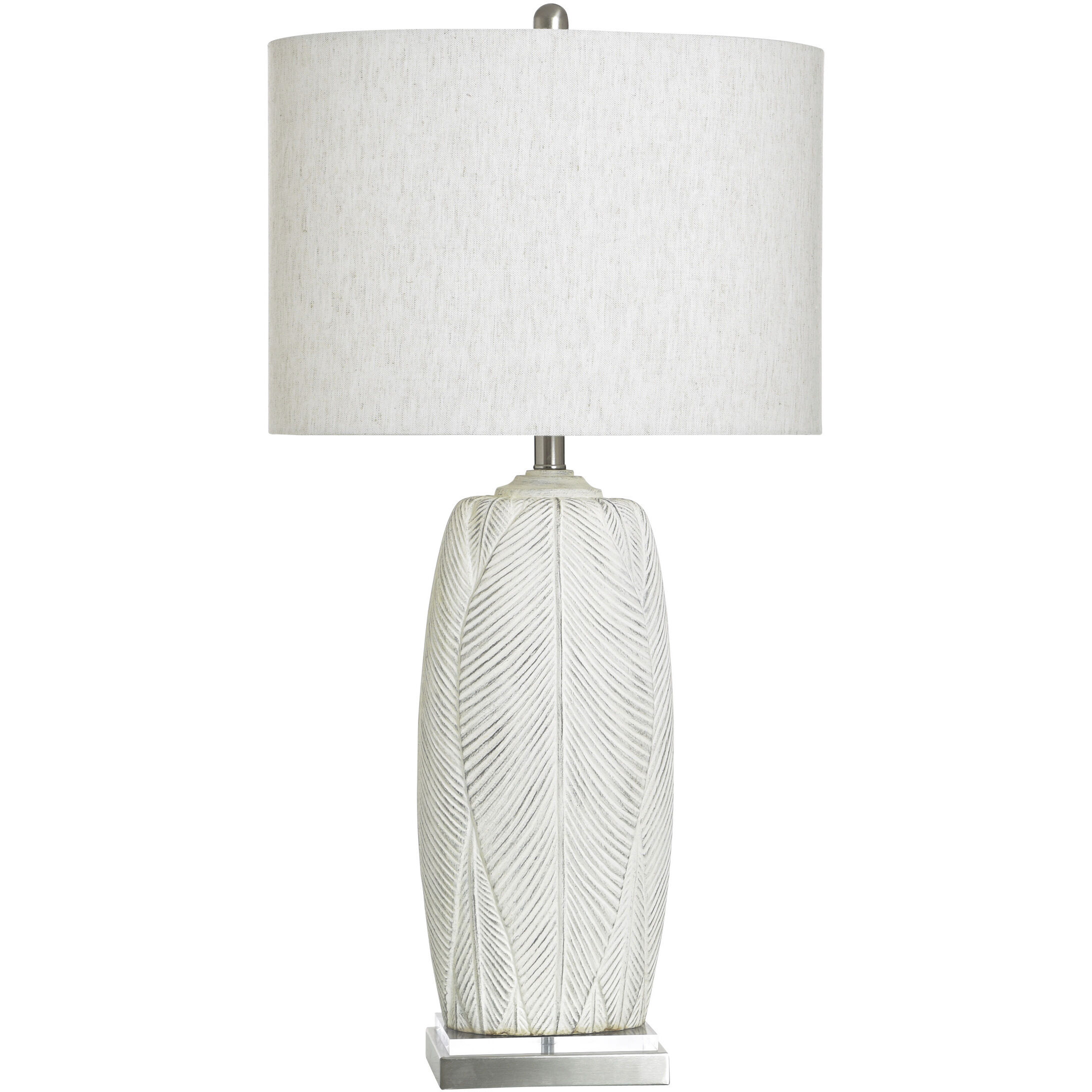 Poly 32.5 inch 100 watt Mali Silver Table Lamp Portable Light