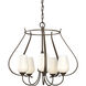 Flora 5 Light 22.2 inch White Chandelier Ceiling Light in Opal