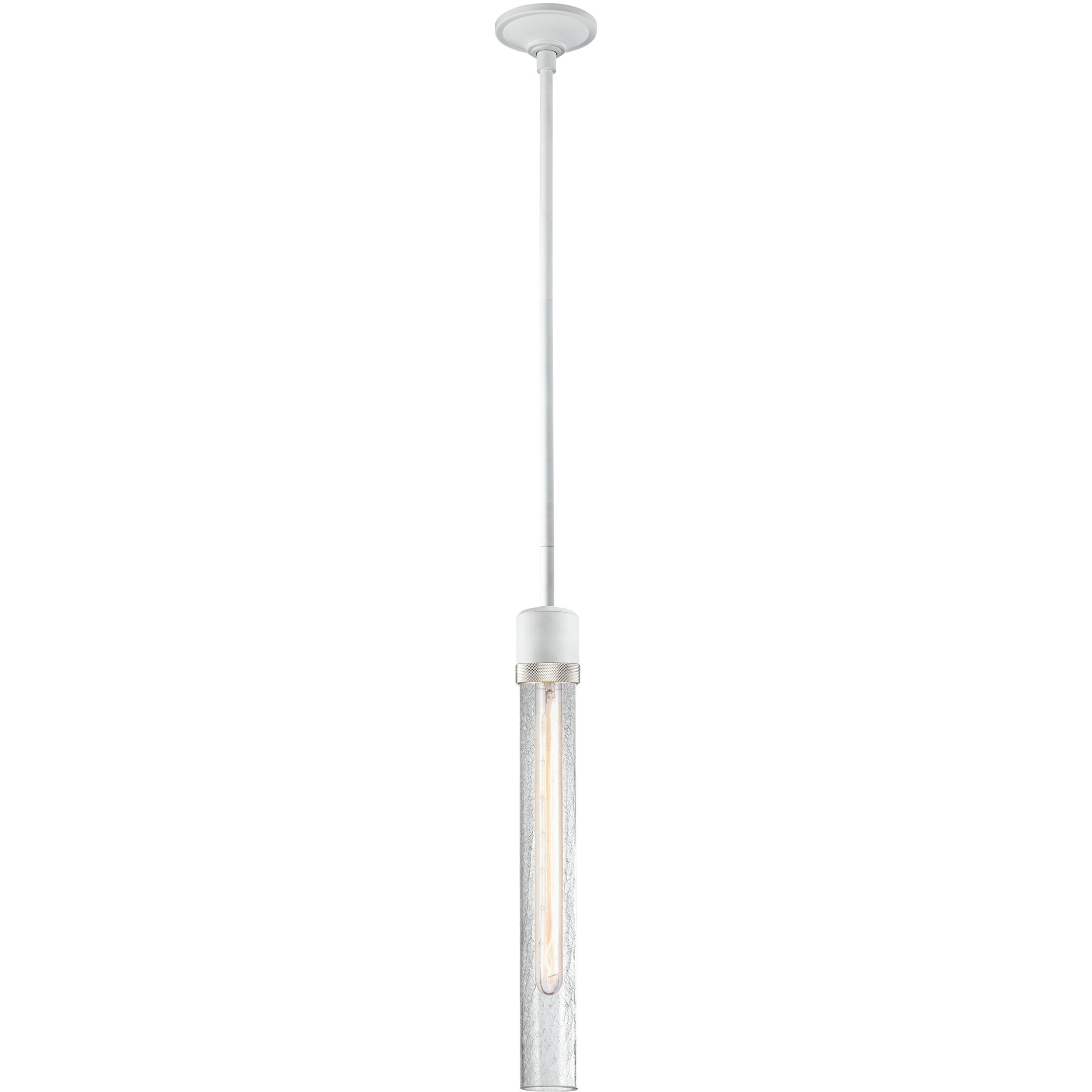 Zigrina 1 Light 5.13 inch Matte White with Polished Nickel Pendant Ceiling Light