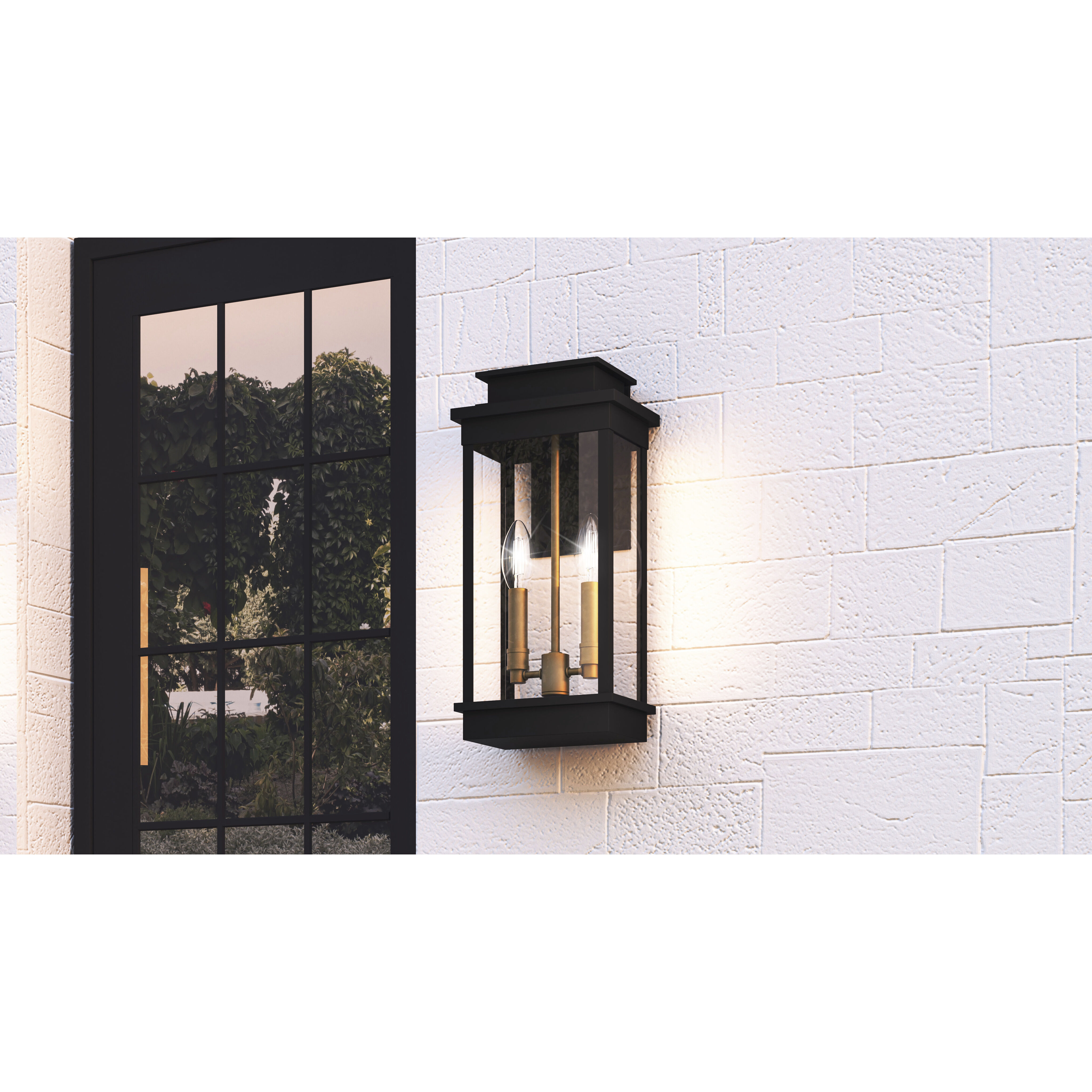 Noelle 2 Light 19 inch Matte Black Outdoor Wall Lantern
