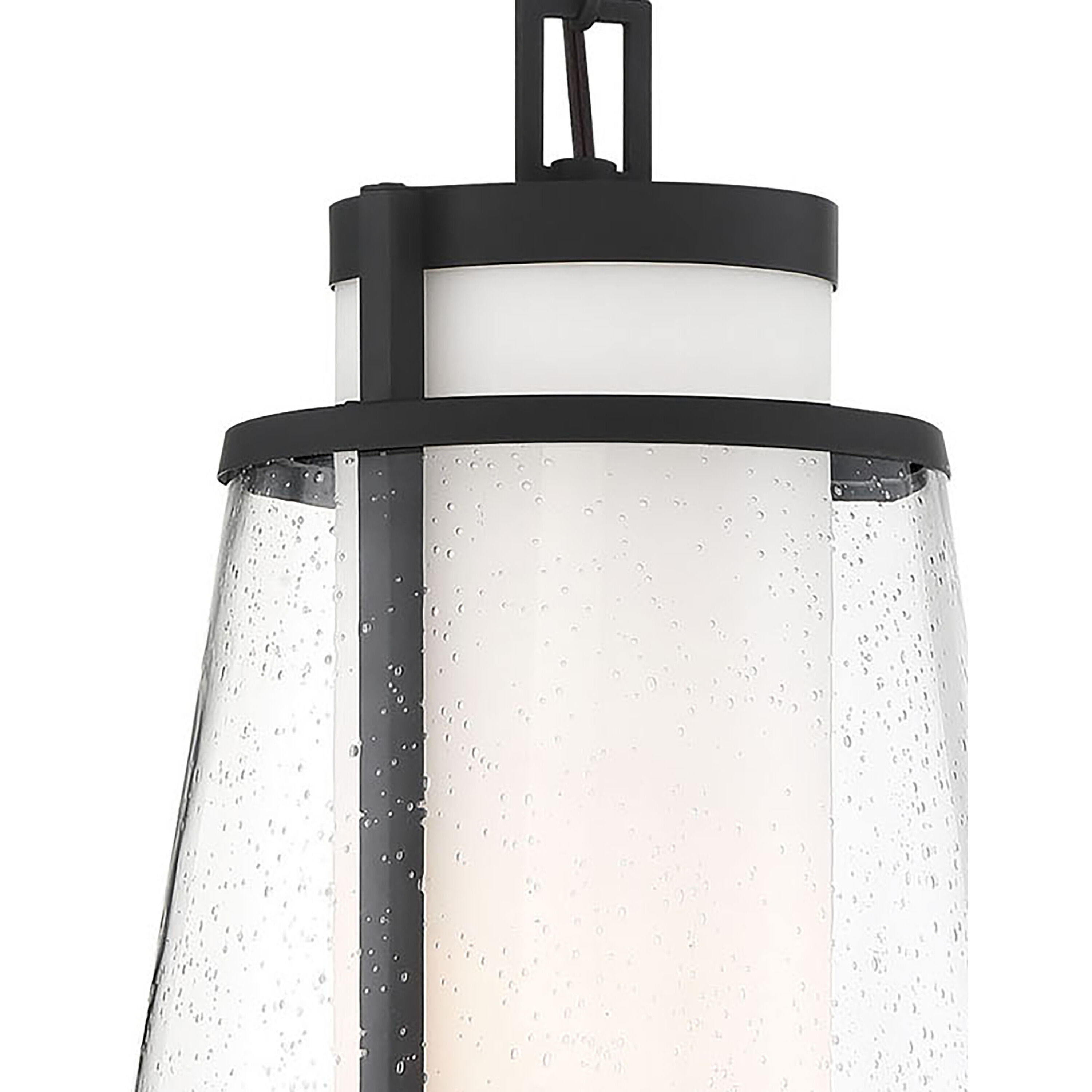 Anau 1 Light 10.5 inch Matte Black and Glass Outdoor Hanging Lantern