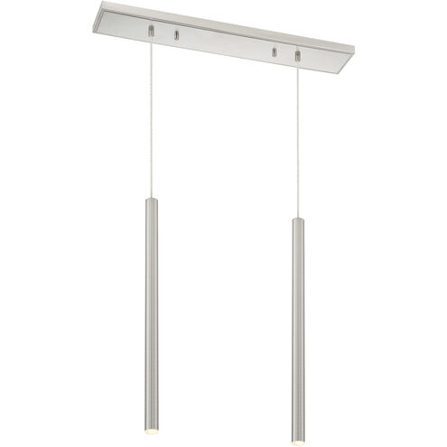 Forest LED 30 inch Brushed Nickel Linear Chandelier Ceiling Light in Brushed Nickel Steel, 2, 13