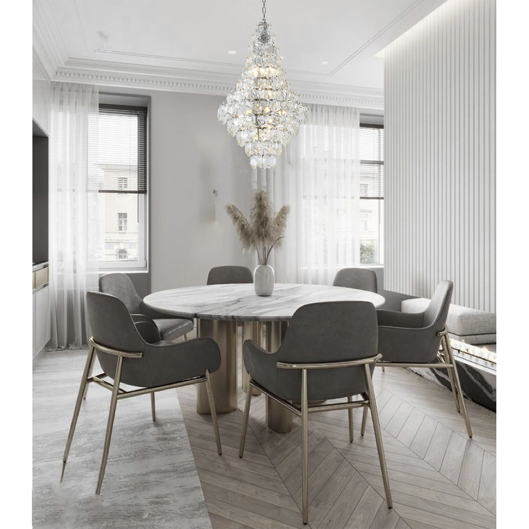 Canada 15 Light 24 inch Chrome Chandelier Ceiling Light