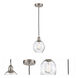Edison Waverly LED 6 inch Brushed Satin Nickel Mini Pendant Ceiling Light