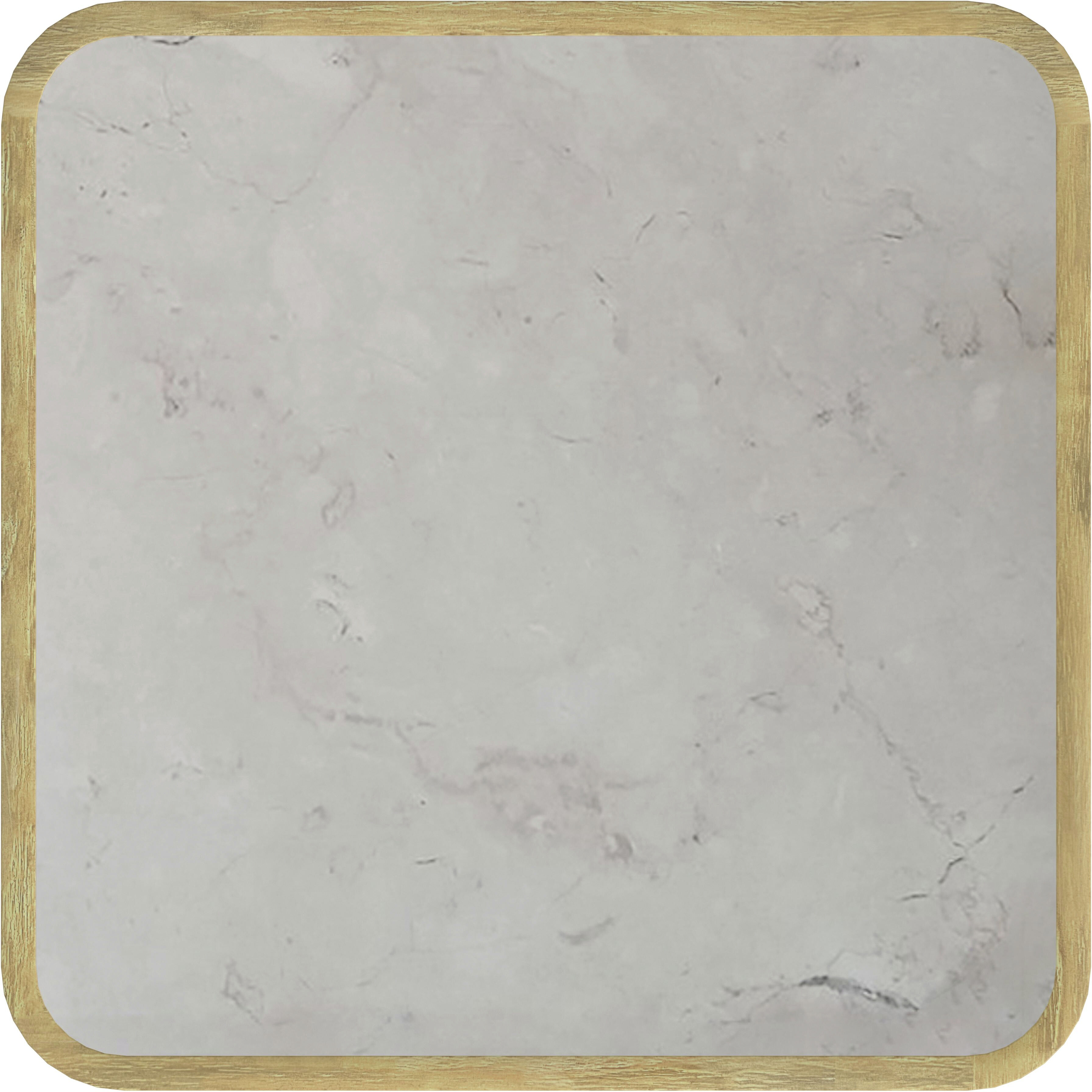 Monhegan Outdoor Teak and Marble Coffee Table in Light Brown