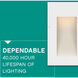 Taper 12v 1.20 watt Satin White Landscape Step Light, Vertical