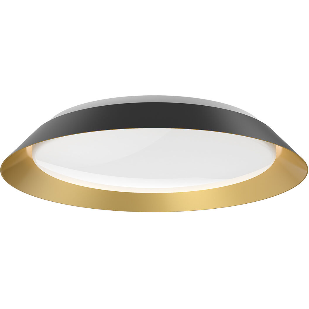 Jasper LED 19.13 inch Black/Gold Flush Mount Ceiling Light in Black and Gold
