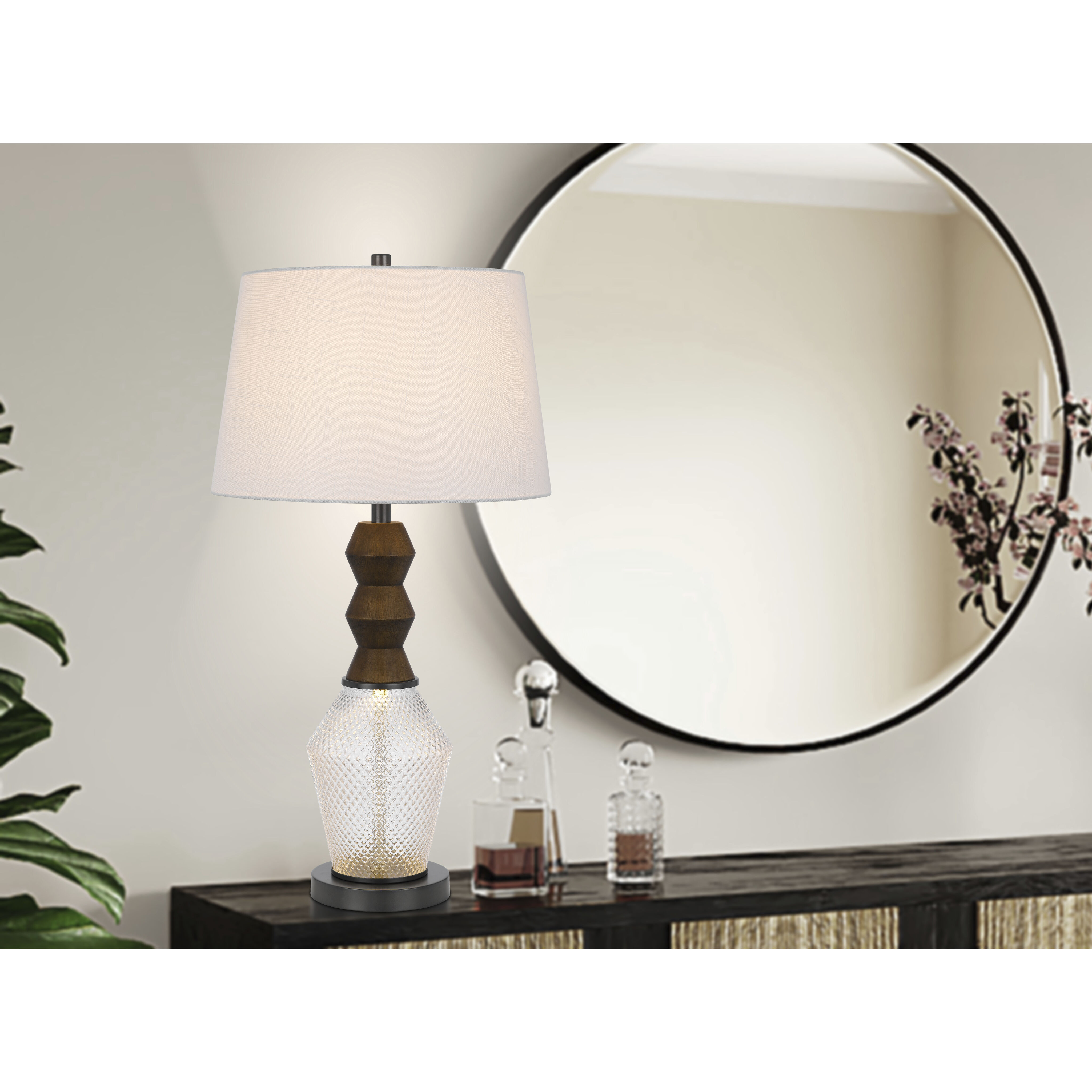 Harlan 32.5 inch 100.00 watt Dark Oak and Iron Grey Table Lamp Portable Light