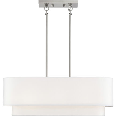 Manorwood 3 Light 30 inch Brushed Nickel Linear Chandelier Ceiling Light