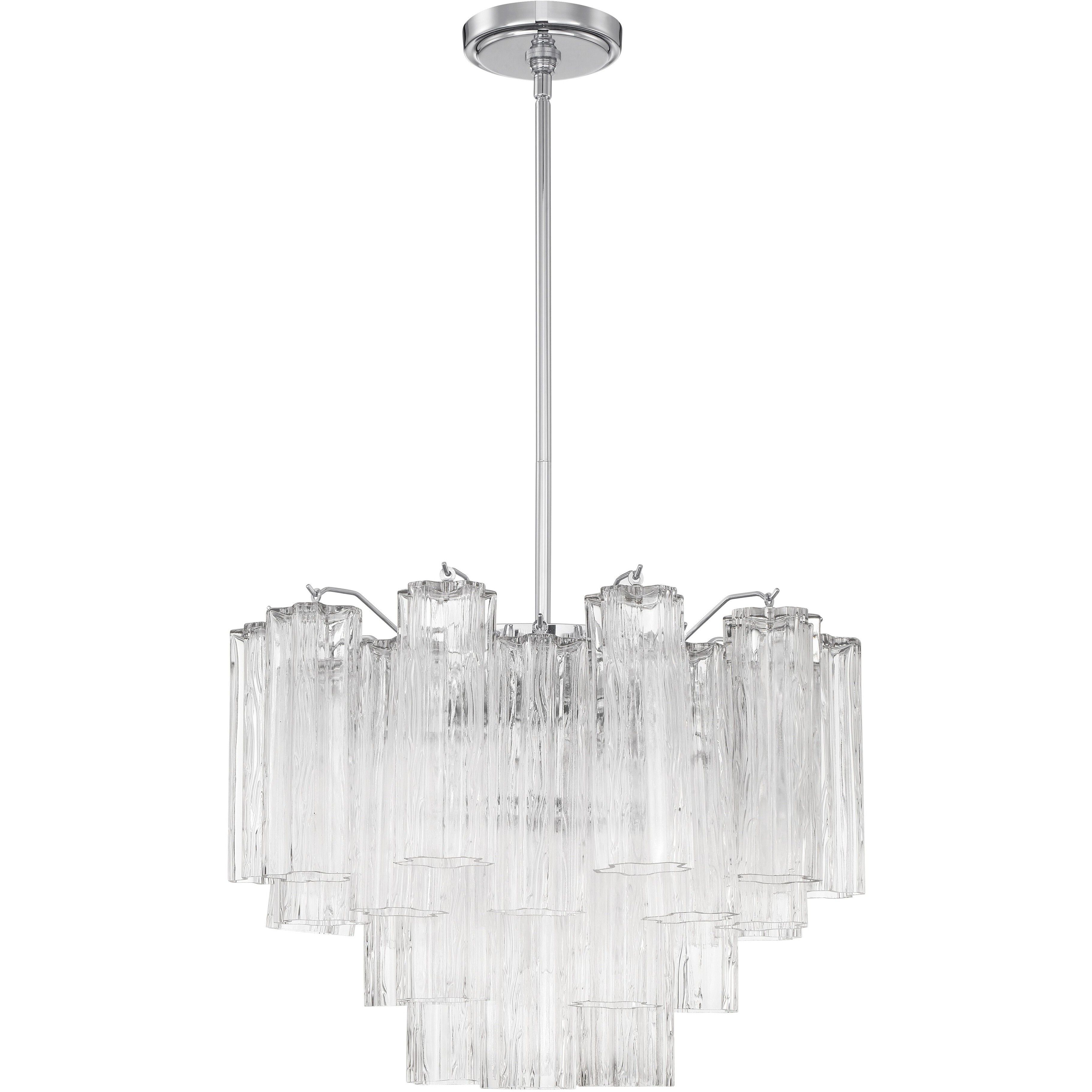 Addis 6 Light 19.75 inch Polished Chrome Chandelier Ceiling Light in Tronchi Glass Clear