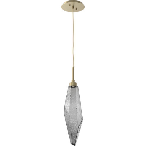 Rock Crystal LED 4.7 inch Gilded Brass Pendant Ceiling Light in Chilled Smoke, 2700K LED