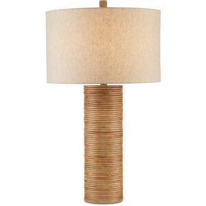 Salome 32 inch 150.00 watt Brass/Natural Rattan Table Lamp Portable Light