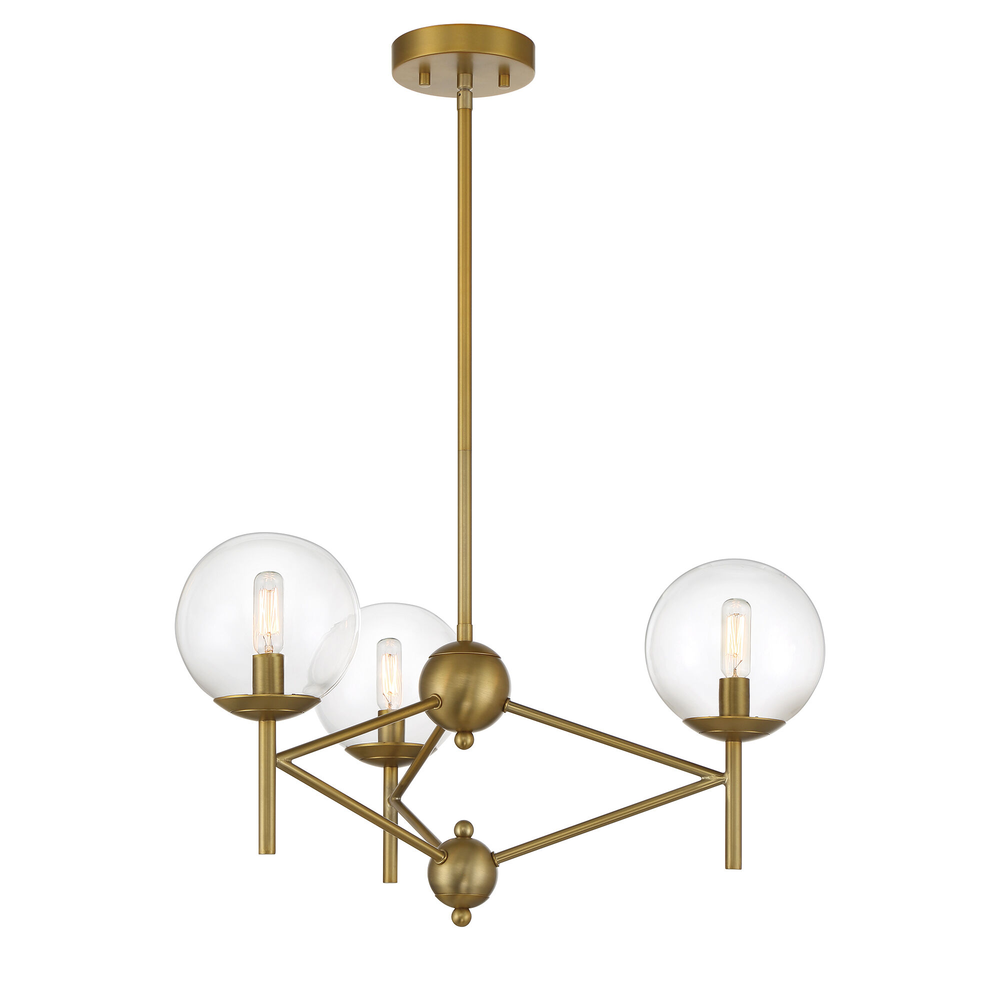 Auresa 3 Light 24 inch Soft Brass Pendant Ceiling Light
