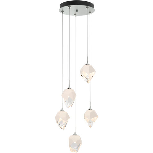 Chrysalis 5 Light 15.4 inch Vintage Platinum Pendant Ceiling Light in White Crystal, Small