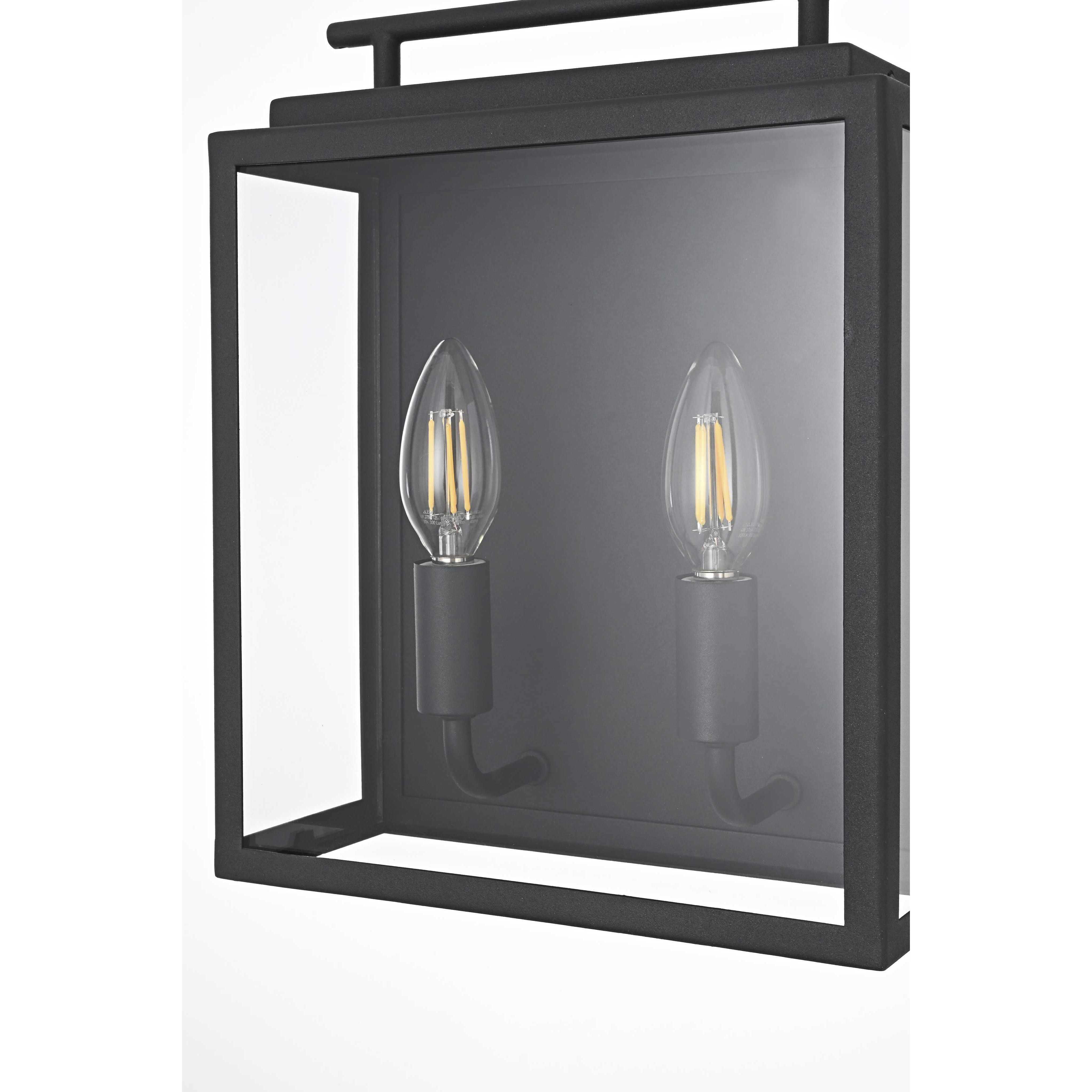 Valentin 2 Light 12 inch Black Outdoor Wall Sconce