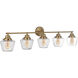 Neighborhood Essex 5 Light 48 inch Satin Brass Vanity Light Wall Light, Neighborhood Collection