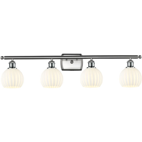 Ballston White Venetian 4 Light 36 inch Brushed Satin Nickel Bath Vanity Light Wall Light