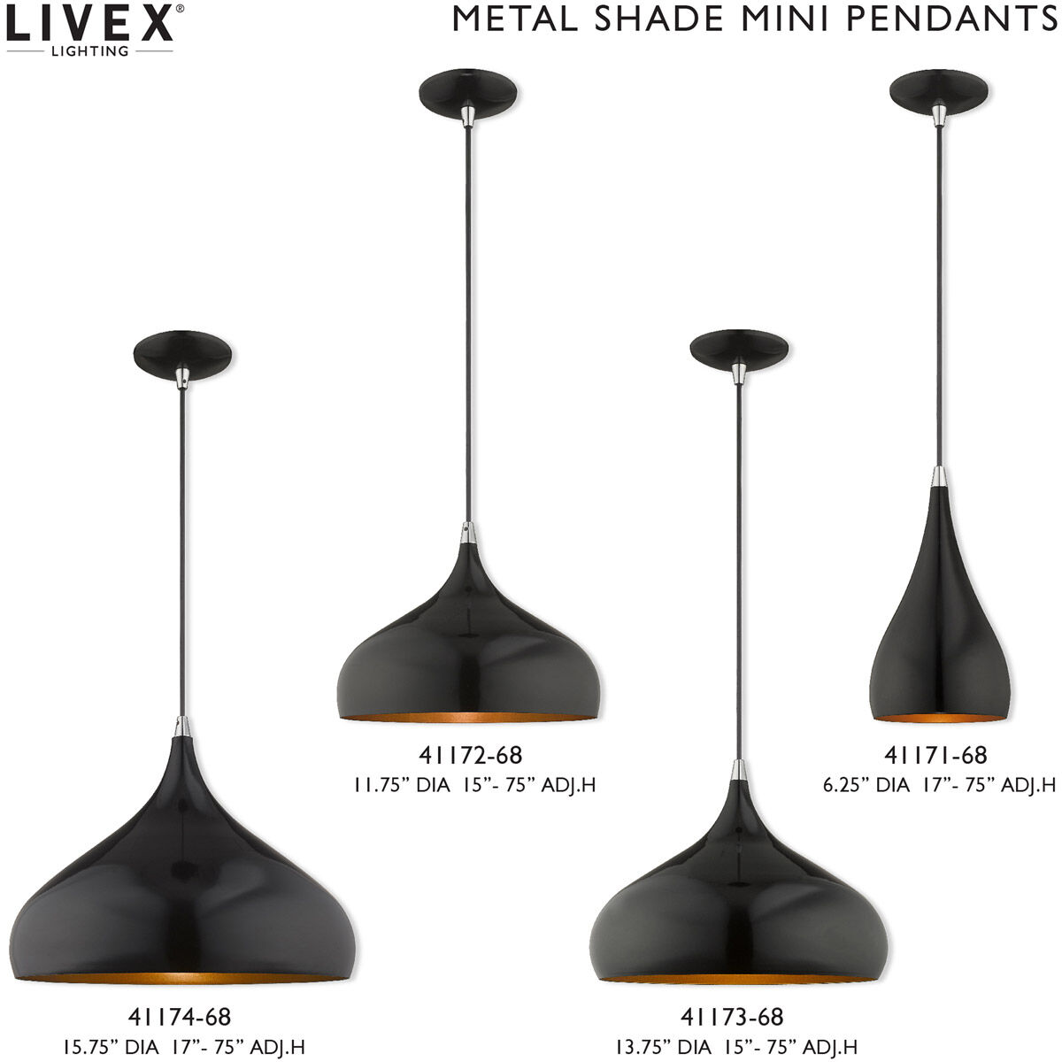 Allison 1 Light 6.25 inch Shiny Black Mini Pendant Ceiling Light