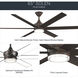 Solen 65 inch Satin Natural Bronze Ceiling Fan