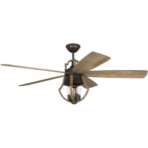 Winton 56 inch Aged Bronze Brushed with Weathered Pine Blades Ceiling Fan